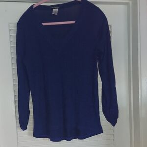 OLIVIA Blu Long Sleeve V-Neck Top